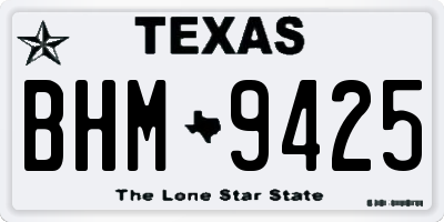 TX license plate BHM9425