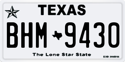 TX license plate BHM9430