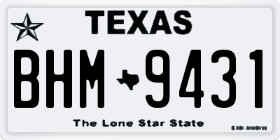 TX license plate BHM9431