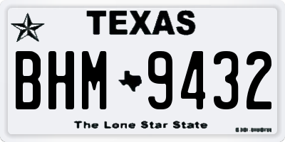 TX license plate BHM9432