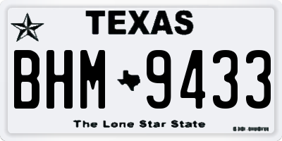 TX license plate BHM9433