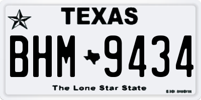 TX license plate BHM9434