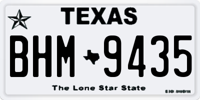 TX license plate BHM9435