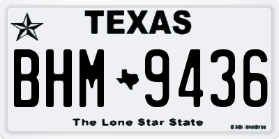 TX license plate BHM9436