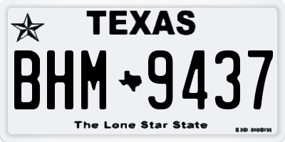 TX license plate BHM9437
