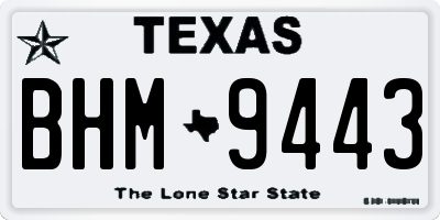 TX license plate BHM9443