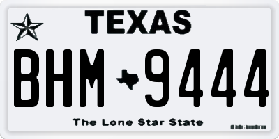 TX license plate BHM9444