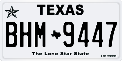 TX license plate BHM9447