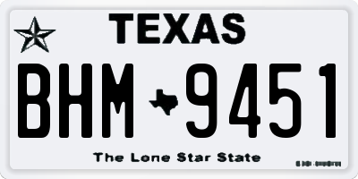 TX license plate BHM9451