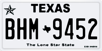 TX license plate BHM9452