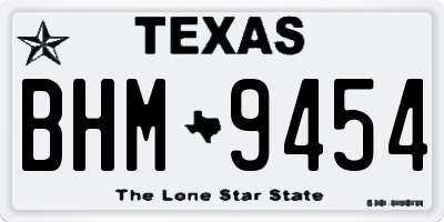 TX license plate BHM9454
