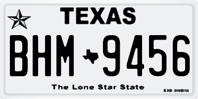 TX license plate BHM9456