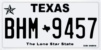 TX license plate BHM9457