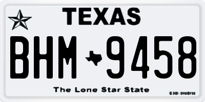 TX license plate BHM9458