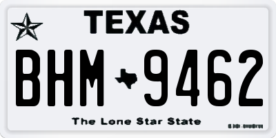TX license plate BHM9462
