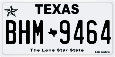 TX license plate BHM9464