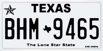 TX license plate BHM9465