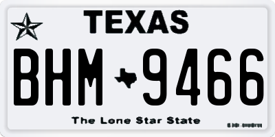 TX license plate BHM9466