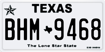 TX license plate BHM9468
