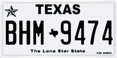 TX license plate BHM9474