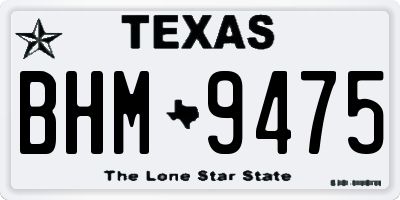 TX license plate BHM9475