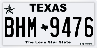 TX license plate BHM9476