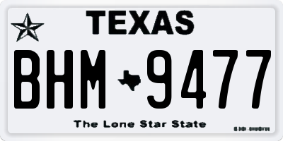 TX license plate BHM9477