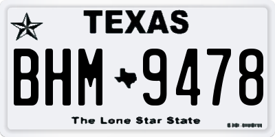 TX license plate BHM9478