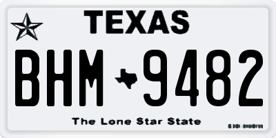 TX license plate BHM9482