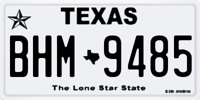 TX license plate BHM9485