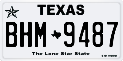 TX license plate BHM9487