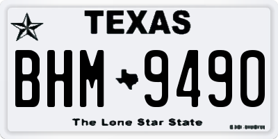 TX license plate BHM9490