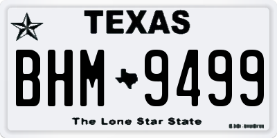 TX license plate BHM9499
