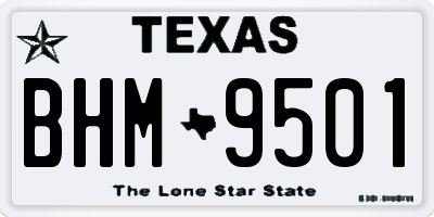 TX license plate BHM9501