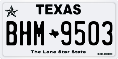 TX license plate BHM9503