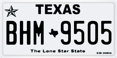TX license plate BHM9505