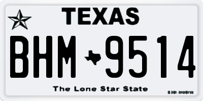 TX license plate BHM9514