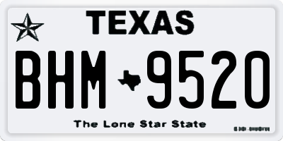 TX license plate BHM9520