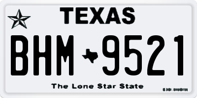 TX license plate BHM9521