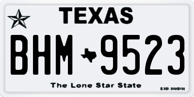 TX license plate BHM9523
