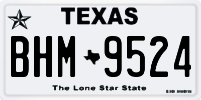 TX license plate BHM9524