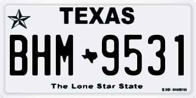 TX license plate BHM9531