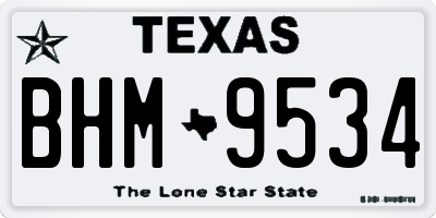 TX license plate BHM9534