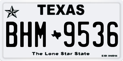 TX license plate BHM9536