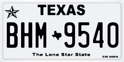 TX license plate BHM9540