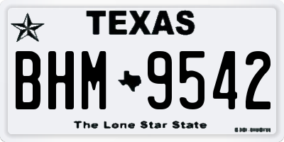 TX license plate BHM9542