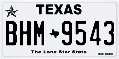 TX license plate BHM9543