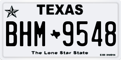 TX license plate BHM9548