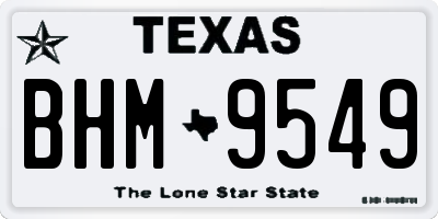 TX license plate BHM9549