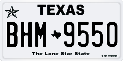 TX license plate BHM9550